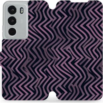 Pouzdro na mobilní telefon Flipové pouzdro Mobiwear - Realme C71 - VA55S Fialové klikyháky (Knížkové flip pouzdro, obal, kryt na mobil Realme C71 - VA55S Fialové klikyháky, materiál Umělá kůže + TPU - ochrana 360°, stojánek, silikonová vanička, magnetické zavírání)