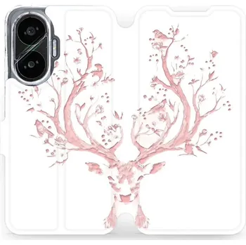 Pouzdro na mobilní telefon Flipové pouzdro Mobiwear - Xiaomi Poco F7 - M007S Růžový jelínek (Knížkové flip pouzdro, obal, kryt na mobil Xiaomi Poco F7 - M007S Růžový jelínek, materiál Umělá kůže + TPU - ochrana 360°, stojánek, silikonová vanička, magnetické zavírání)