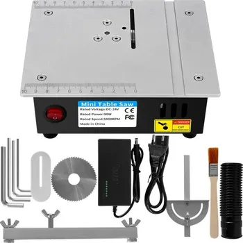 Pomůcka pro obuv a oblečení Mini stolní pila pro kutily 96W 5000RPM Přesná kompaktní řezací pila na dřevo, plast, hliník a plošné spoje se zástrčkou EU 180x140x80mm