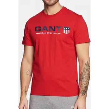 Pánské tričko Pánské červené triko Gant - Velikost XL, Barva Červená 25920 2003105