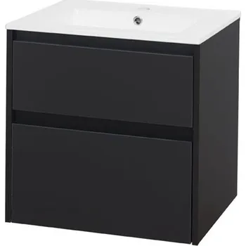 Koupelnový nábytek Mereo Opto, koupelnová skříňka s keramickým umyvadlem 61 cm, černá CN940