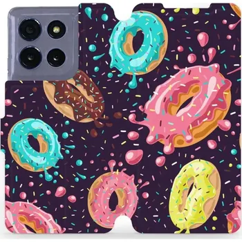 Pouzdro na mobilní telefon Flipové pouzdro Mobiwear - Motorola Moto G86 5G - VP19S Donutky (Knížkové flip pouzdro, obal, kryt na mobil Motorola Moto G86 5G - VP19S Donutky, materiál Umělá kůže + TPU - ochrana 360°, stojánek, silikonová vanička, magnetické zavírání)