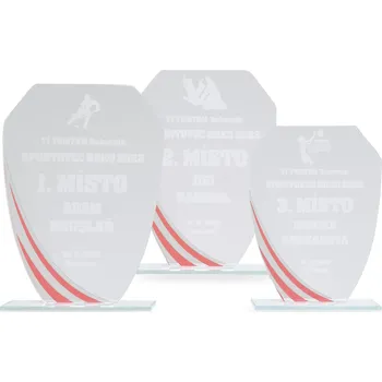 Skleněná plaketa s laserovým gravírováním, 130x175mm