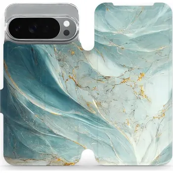 Pouzdro na mobilní telefon Flipové pouzdro Mobiwear - Google Pixel 10 Pro XL - VP34S Zelenkavý a zlatavý mramor (Knížkové flip pouzdro, obal, kryt na mobil Google Pixel 10 Pro XL - VP34S Zelenkavý a zlatavý mramor, materiál Umělá kůže + TPU - ochrana 360°, stojánek, silikonová)