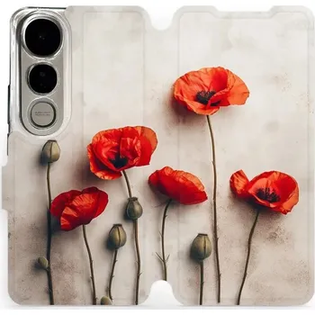 Pouzdro na mobilní telefon Flipové pouzdro Mobiwear - Vivo V50 Lite - VP42S Vlčí máky (Knížkové flip pouzdro, obal, kryt na mobil Vivo V50 Lite - VP42S Vlčí máky, materiál Umělá kůže + TPU - ochrana 360°, stojánek, silikonová vanička, magnetické zavírání)