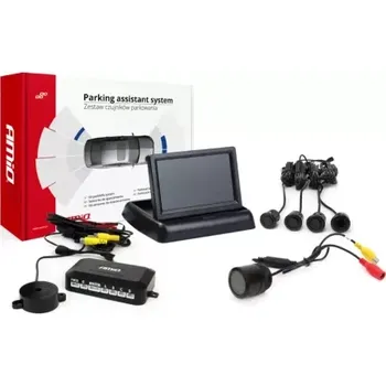 Parkovací asistent AMIO Parkovací asistent TFT02 4,3" s kamerou HD-301-IR 4-senzorové černé "GOLD"