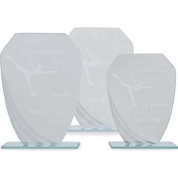 Skleněná plaketa s laserovým gravírováním, 130x175mm