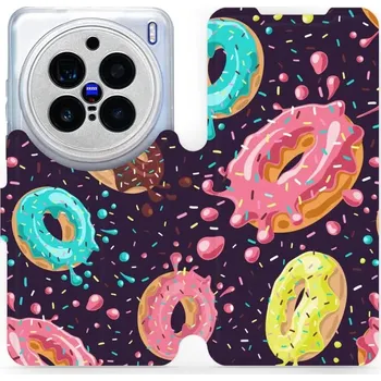 Pouzdro na mobilní telefon Flipové pouzdro Mobiwear - Vivo X200 Pro - VP19S Donutky (Knížkové flip pouzdro, obal, kryt na mobil Vivo X200 Pro - VP19S Donutky, materiál Umělá kůže + TPU - ochrana 360°, stojánek, silikonová vanička, magnetické zavírání)