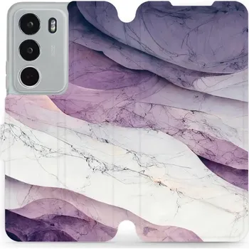 Pouzdro na mobilní telefon Flipové pouzdro Mobiwear - Realme C71 - VP31S Bílý a fialový mramor (Knížkové flip pouzdro, obal, kryt na mobil Realme C71 - VP31S Bílý a fialový mramor, materiál Umělá kůže + TPU - ochrana 360°, stojánek, silikonová vanička, magnetické zavírání)