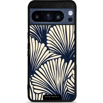 Pouzdro na mobilní telefon Lesklý kryt Mobiwear Glossy - Google Pixel 8 Pro - GA41G Béžové květy na modré (Prémiové lesklé pouzdro, obal, kryt Mobiwear Glossy na mobil Google Pixel 8 Pro - GA41G Béžové květy na modré, materiál Plast + TPU silikon - krytí po všech stranách,)