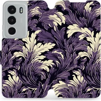 Pouzdro na mobilní telefon Flipové pouzdro Mobiwear - Realme C71 - VA46S Fialové rostliny (Knížkové flip pouzdro, obal, kryt na mobil Realme C71 - VA46S Fialové rostliny, materiál Umělá kůže + TPU - ochrana 360°, stojánek, silikonová vanička, magnetické zavírání)