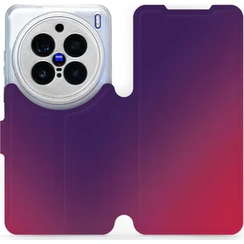 Pouzdro na mobilní telefon Flipové pouzdro Mobiwear - Vivo X200 Pro - VP67S Fialový a růžový odstín (Knížkové flip pouzdro, obal, kryt na mobil Vivo X200 Pro - VP67S Fialový a růžový odstín, materiál Umělá kůže + TPU - ochrana 360°, stojánek, silikonová vanička, magnetické zavírání