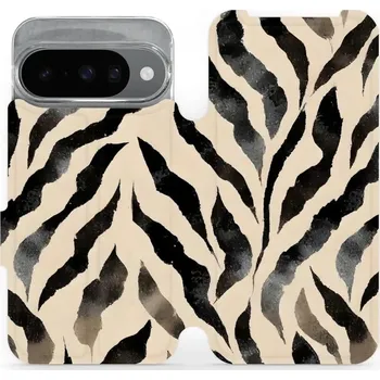 Pouzdro na mobilní telefon Flipové pouzdro Mobiwear - Google Pixel 10 - VA53S Zebří (Knížkové flip pouzdro, obal, kryt na mobil Google Pixel 10 - VA53S Zebří, materiál Umělá kůže + TPU - ochrana 360°, stojánek, silikonová vanička, magnetické zavírání)