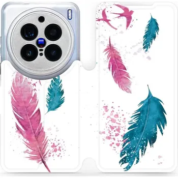 Pouzdro na mobilní telefon Flipové pouzdro Mobiwear - Vivo X200 Pro - MR08S Pírka (Knížkové flip pouzdro, obal, kryt na mobil Vivo X200 Pro - MR08S Pírka, materiál Umělá kůže + TPU - ochrana 360°, stojánek, silikonová vanička, magnetické zavírání)