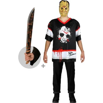 Karnevalový kostým Funiglobal - Hokejový kostým Pátek třináctého Jason s mačetou pro muže - L