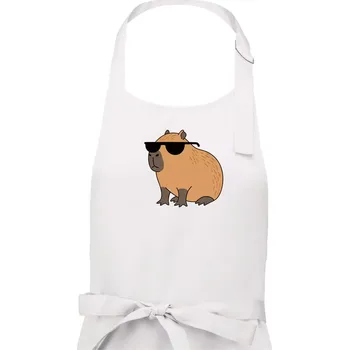 Kuchyňská zástěra Hustá kapybara - Dámská zástěra na vaření - Univerzální velikost ( Bílá )