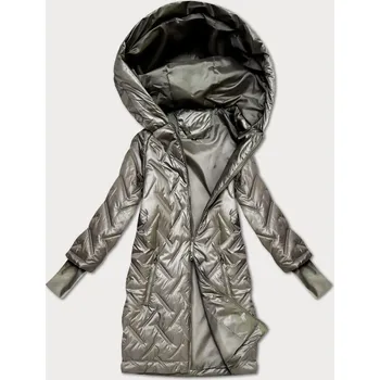 Béžová prošívaná bunda s trapézovým střihem a s kapucí (T2-2290#-62) odstíny béžové 46