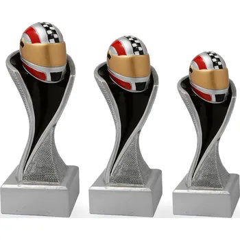 Trofej se symbolem motorismu, výška 14,5 cm, vícebarevná