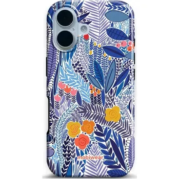 Pouzdro na mobilní telefon Odolný obal Mobiwear Elite Pro - Apple iPhone 17 - EP03E Modrá květena (Odolné pouzdro, obal kryt Mobiwear Elite Pro - maximální ochrana mobilu Apple iPhone 17, zesílené hrany, přesné výřezy, pohodlné držení, odolná grafika, kvalitní materiály)