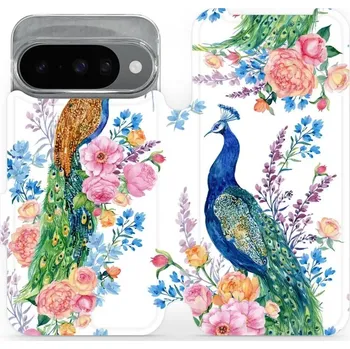 Pouzdro na mobilní telefon Flipové pouzdro Mobiwear - Google Pixel 10 - MX08S Pávi (Knížkové flip pouzdro, obal, kryt na mobil Google Pixel 10 - MX08S Pávi, materiál Umělá kůže + TPU - ochrana 360°, stojánek, silikonová vanička, magnetické zavírání)