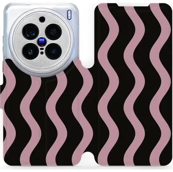 Pouzdro na mobilní telefon Flipové pouzdro Mobiwear - Vivo X200 Pro - VA54S Fialové vlnky (Knížkové flip pouzdro, obal, kryt na mobil Vivo X200 Pro - VA54S Fialové vlnky, materiál Umělá kůže + TPU - ochrana 360°, stojánek, silikonová vanička, magnetické zavírání)