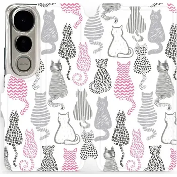 Pouzdro na mobilní telefon Flipové pouzdro Mobiwear - Vivo V50 Lite - MX01S Kočičí zádíčka (Knížkové flip pouzdro, obal, kryt na mobil Vivo V50 Lite - MX01S Kočičí zádíčka, materiál Umělá kůže + TPU - ochrana 360°, stojánek, silikonová vanička, magnetické zavírání)