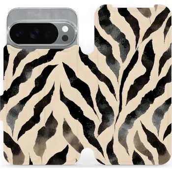 Pouzdro na mobilní telefon Flipové pouzdro Mobiwear - Google Pixel 10 Pro - VA53S Zebří (Knížkové flip pouzdro, obal, kryt na mobil Google Pixel 10 Pro - VA53S Zebří, materiál Umělá kůže + TPU - ochrana 360°, stojánek, silikonová vanička, magnetické zavírání)