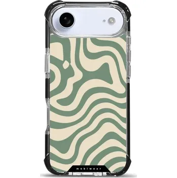 Pouzdro na mobilní telefon Odolný obal Mobiwear MagSafe Elite Bumper - Apple iPhone Air - DA57D Zelené a béžové zkrouceniny (Odolný kryt, pouzdro, obal Mobiwear Elite Bumper na mobil Apple iPhone Air - DA57D Zelené a béžové zkrouceniny, materiál Plast + TPU silikon + kov - zesílená