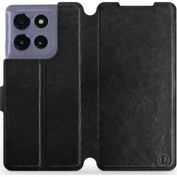 Pouzdro na mobilní telefon Flipové pouzdro Mobiwear - Motorola Moto G86 5G - Černé a šedé (Knížkové flip pouzdro, obal, kryt na mobil Motorola Moto G86 5G - Černé a šedé, materiál Umělá kůže + TPU - ochrana 360°, stojánek, silikonová vanička, magnetické zavírání)