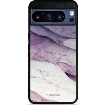Pouzdro na mobilní telefon Lesklý kryt Mobiwear Glossy - Google Pixel 8 Pro - G028G - Bílý a fialový mramor (Prémiové lesklé pouzdro, obal, kryt Mobiwear Glossy na mobil Google Pixel 8 Pro - G028G - Bílý a fialový mramor, materiál Plast + TPU silikon - krytí po všech stranách,)