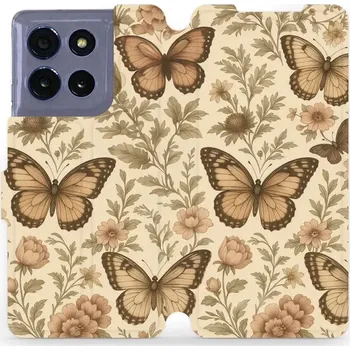 Pouzdro na mobilní telefon Flipové pouzdro Mobiwear - Motorola Moto G86 5G - VP92S Motýlové (Knížkové flip pouzdro, obal, kryt na mobil Motorola Moto G86 5G - VP92S Motýlové, materiál Umělá kůže + TPU - ochrana 360°, stojánek, silikonová vanička, magnetické zavírání)