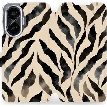 Pouzdro na mobilní telefon Flipové pouzdro Mobiwear - Xiaomi Poco F7 - VA53S Zebří (Knížkové flip pouzdro, obal, kryt na mobil Xiaomi Poco F7 - VA53S Zebří, materiál Umělá kůže + TPU - ochrana 360°, stojánek, silikonová vanička, magnetické zavírání)