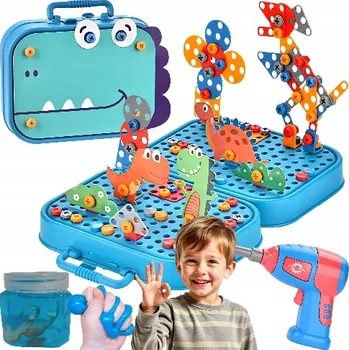 ostatní stavebnice Stavební Stavebnice Dinosaurus pro kroucení slizu v tubě s dětskou figurkou 3