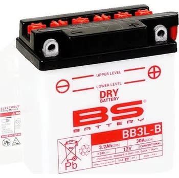 Motobaterie Konvenční motocyklová baterie BS-BATTERY BB3L-B (YB3L-B) Včetně balení kyseliny