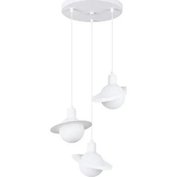 Závěsné svítidlo Hyperion, 3x skleněné/bílé kovové stínítko,