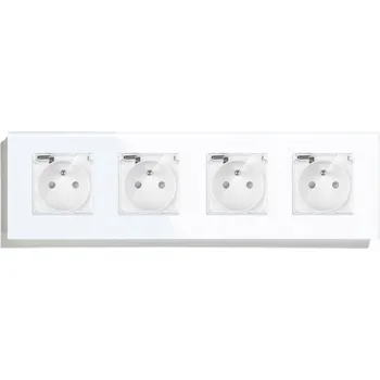 Elektrická zásuvka ČTYŘNÁSOBNÁ SKLENĚNÁ ZÁSUVKA HERMETICKÁ IP44 S VÍČKEM 299mm