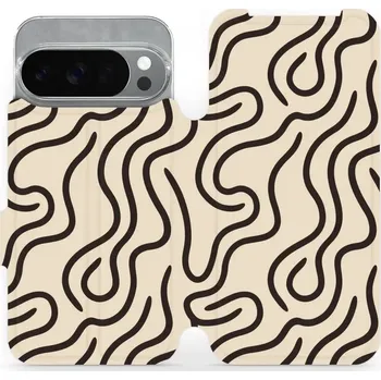 Pouzdro na mobilní telefon Flipové pouzdro Mobiwear - Google Pixel 10 Pro - VA60S Linky (Knížkové flip pouzdro, obal, kryt na mobil Google Pixel 10 Pro - VA60S Linky, materiál Umělá kůže + TPU - ochrana 360°, stojánek, silikonová vanička, magnetické zavírání)