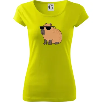 Hustá kapybara - Dámské triko Pure - L ( Limetková )