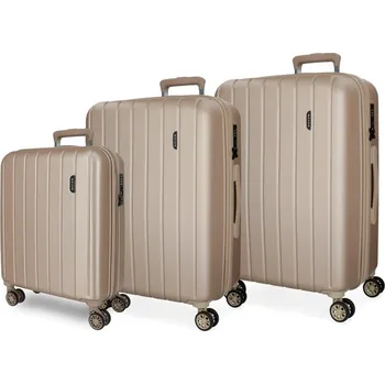 JOUMMA BAGS MOVEM Wood Champagne, Sada luxusních ABS cestovních kufrů, 75cm/65cm/55cm, 5318465