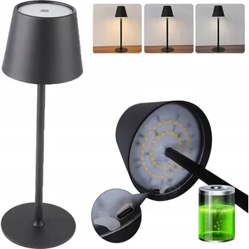 Lampička LED STOLNÍ LAMPA DOTYKOVÁ NOČNÍ LAMPA USB BEZDRÁTOVÁ TŘÍBAREVNÁ