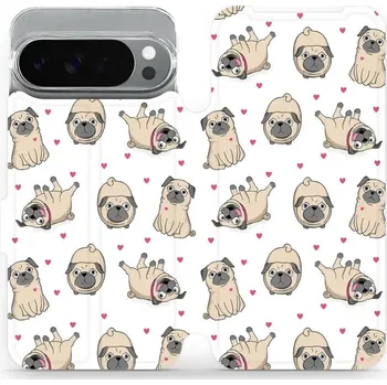 Pouzdro na mobilní telefon Flipové pouzdro Mobiwear - Google Pixel 10 Pro XL - M097P Mopsíci (Knížkové flip pouzdro, obal, kryt na mobil Google Pixel 10 Pro XL - M097P Mopsíci, materiál Umělá kůže + TPU - ochrana 360°, stojánek, silikonová vanička, magnetické zavírání)