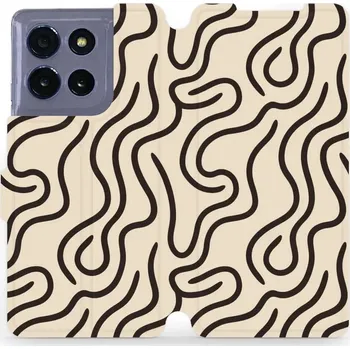 Pouzdro na mobilní telefon Flipové pouzdro Mobiwear - Motorola Moto G86 5G - VA60S Linky (Knížkové flip pouzdro, obal, kryt na mobil Motorola Moto G86 5G - VA60S Linky, materiál Umělá kůže + TPU - ochrana 360°, stojánek, silikonová vanička, magnetické zavírání)