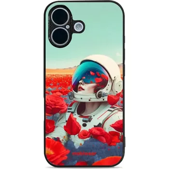 Pouzdro na mobilní telefon Lesklý kryt Mobiwear Glossy - Apple iPhone 17 - G001G Astronautka v květech (Prémiové lesklé pouzdro, obal, kryt Mobiwear Glossy na mobil Apple iPhone 17 - G001G Astronautka v květech, materiál Plast + TPU silikon - krytí po všech stranách, neošoupatelný)