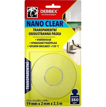 Lepicí páska NANO páska 19mm x 2,5m DEBBEX oboustranná