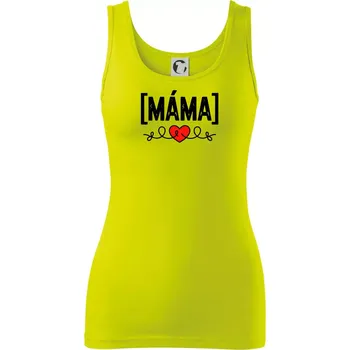 Dámské tričko Nápis máma a srdce - Dámské tílko - 2XL ( Limetková )
