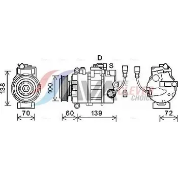 Kompresor klimatizace Kompresor, klimatizace AVA VNAK382