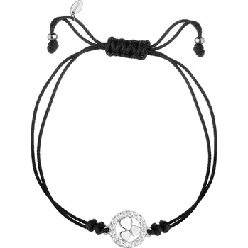 Náramek Náramek se stříbrnými prvky a zirkony - nekonečno - srdce, kroužek - AP541-3808