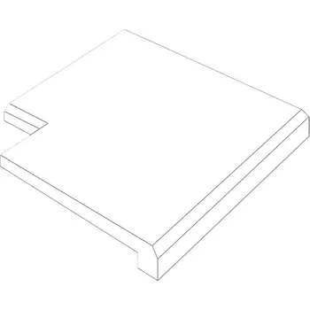 Venkovní dlažba "Bazénový lem Ferobet - roh ""B"" 90° vnější ostrý, 50,5 x 50,5 x 4 cm," sražená hrana, Oblázek 4-8 mm