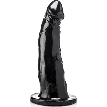 Dildo HardToys Georges, černé vinylové dildo 41 x 8,5–11 cm