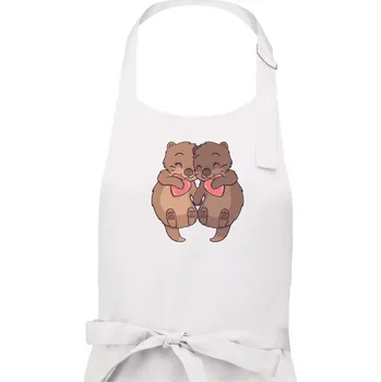 Kuchyňská zástěra Zamilované vydry - Pánská zástěra na vaření - Univerzální velikost ( Bílá )